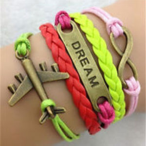 multi -strand multiple colors  bracelet plus charms